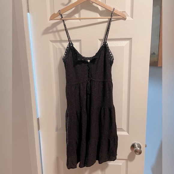 Free People Spaghetti Strap Crochet Hem Mini Dress - Picture 1 of 6